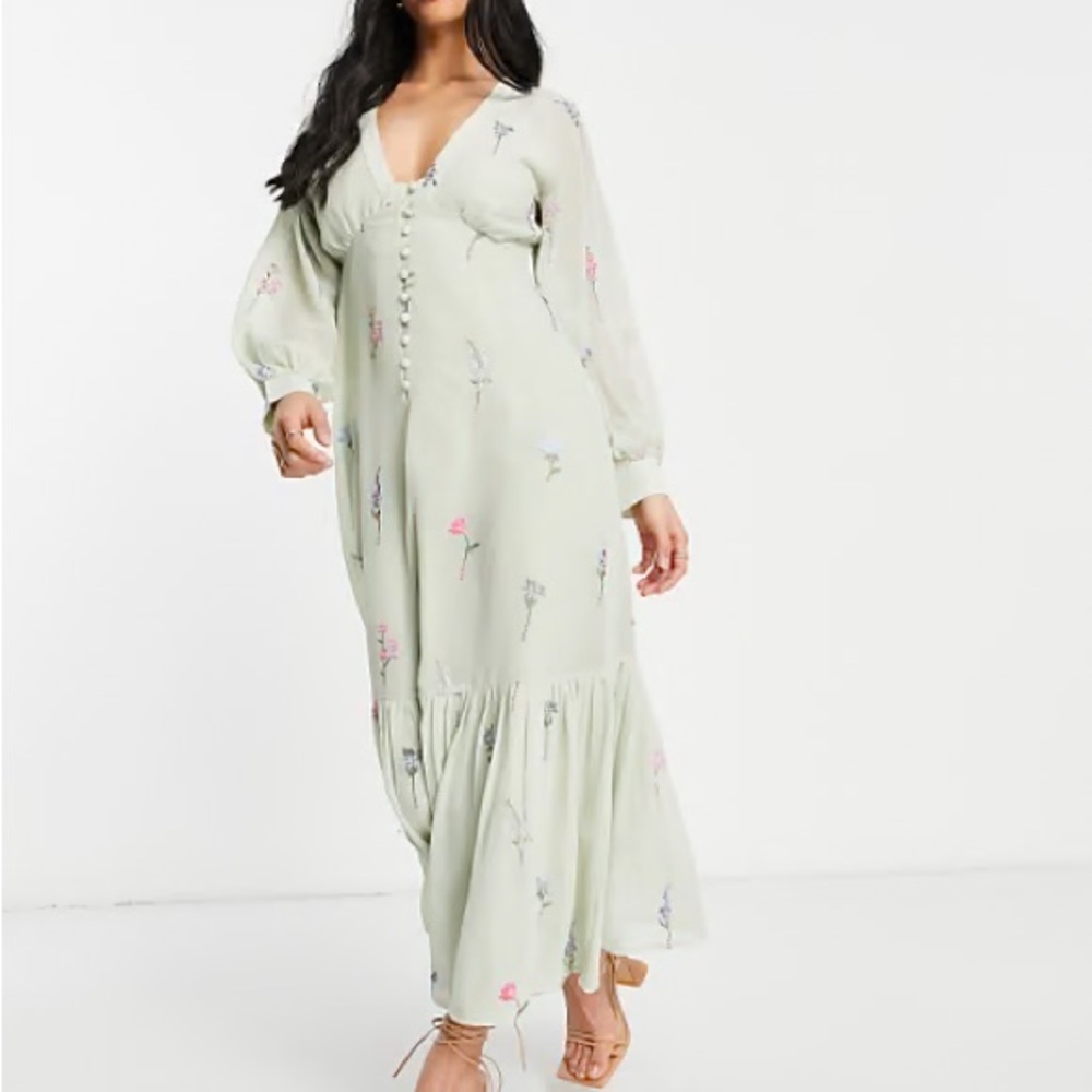 ASOS button through maxi tea dress NWOT
